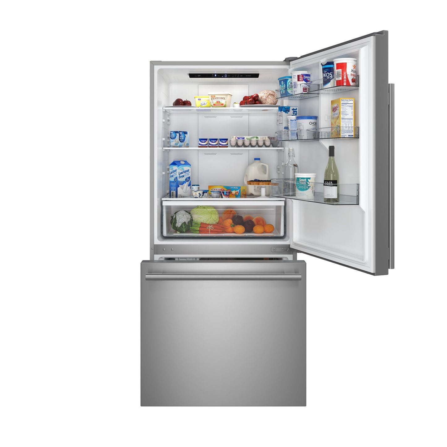 Forno Milano 31-Inch French Door Refrigerator with Bottom Freezer, 17.2 cu ft, Stainless Steel, Right Swing (Model FFFFD1785-31S)