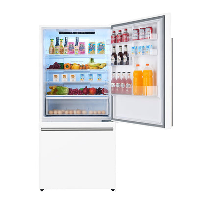 FORNO Espresso Package - 30" Electric Range and Refrigerator in White with Antique Brass Handles, FBDL-003-03US