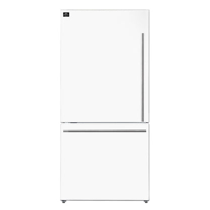 FORNO Milano 62-Inch Side-by-Side Refrigerator, 34.4 cu. ft., Ice Maker, White with Stainless Steel Accents (Model FFFFD1787-60WHT)