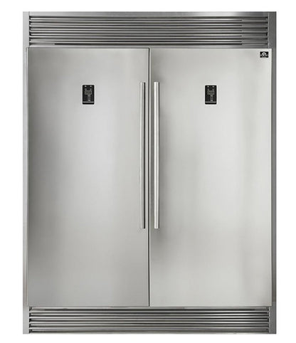 FORNO Appliance Package - 30" Dual Fuel Range, 30" Range Hood, 60" Refrigerator, Dishwasher, Microwave Drawer, AP-FFSGS6125-30-W-8
