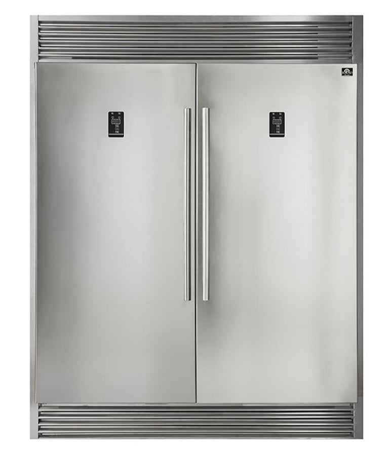 FORNO Appliance Package - 30" Dual Fuel Range, 30" Range Hood, 60" Refrigerator, AP-FFSGS6125-30-W-4