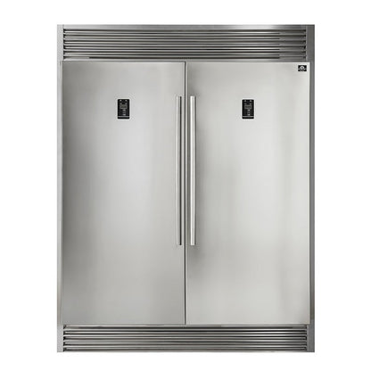 FORNO Appliance Package - 48" Gas Burner, Electric Oven Range, Range Hood, 60" Refrigerator, AP-FFSGS6156-48-15