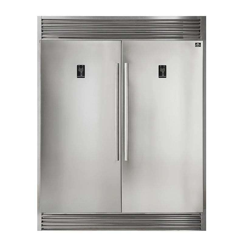 FORNO Appliance Package - 48" Gas Range, Range Hood, 60" Refrigerator, AP-FFSGS6244-48-24