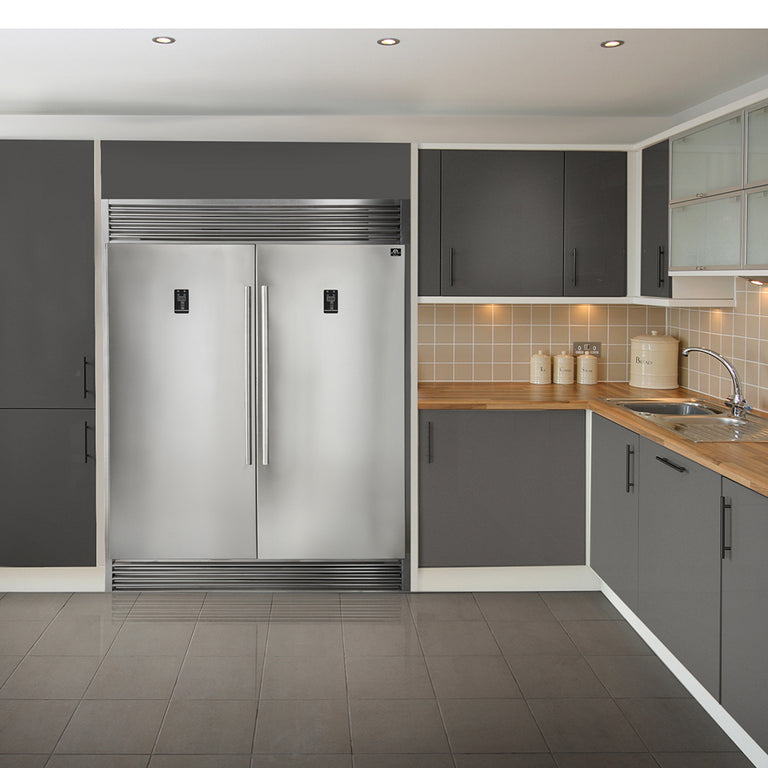 FORNO Appliance Package - 30" Gas Range, 30" Range Hood, 60" Refrigerator, Dishwasher, Microwave Drawer, Wine Cooler, AP-FFSGS6276-30-W-9