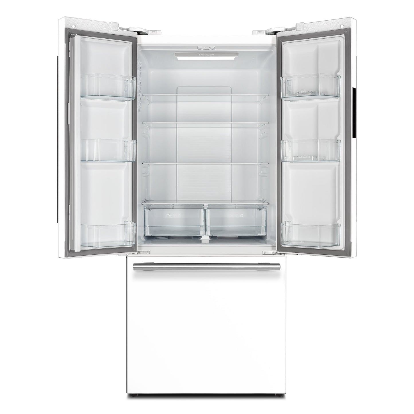 FORNO Gallipoli 30-Inch French Door Refrigerator, 17.5 cu ft, White, Ice Maker, Stainless Steel Handles (Model FFFFD1974-31WHT)
