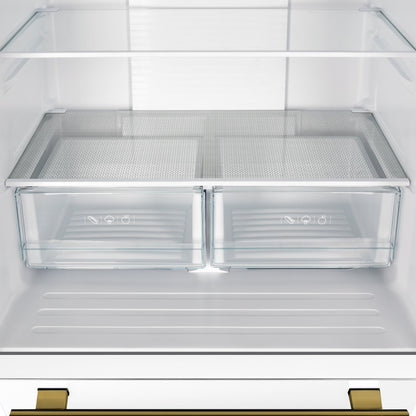 Forno Gallipoli 30-Inch French Door Refrigerator, 17.5 Cu. Ft., White, Ice Maker, Model FFFFD1974-31WHT
