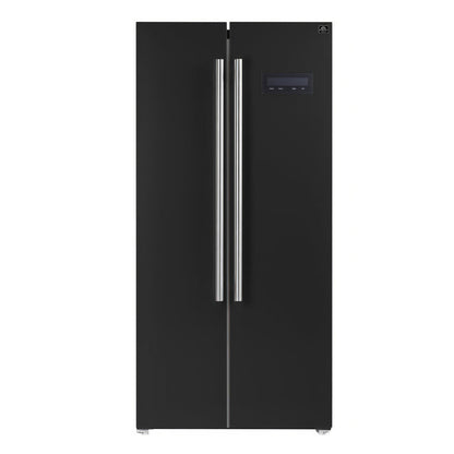 FORNO Espresso Package - 30" Electric Range, Range Hood, Refrigerator and Dishwasher in Black with Stainless Steel Handles