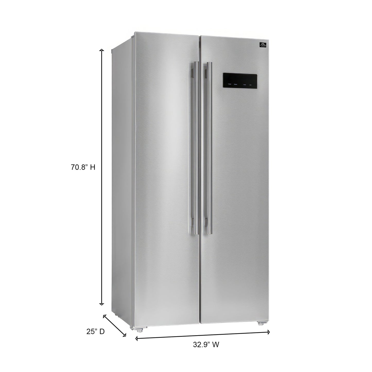 Forno Salerno 33-Inch Side-by-Side Built-In Refrigerator, 15.6 Cu. Ft., Stainless Steel (FFRBI1805-33SB)
