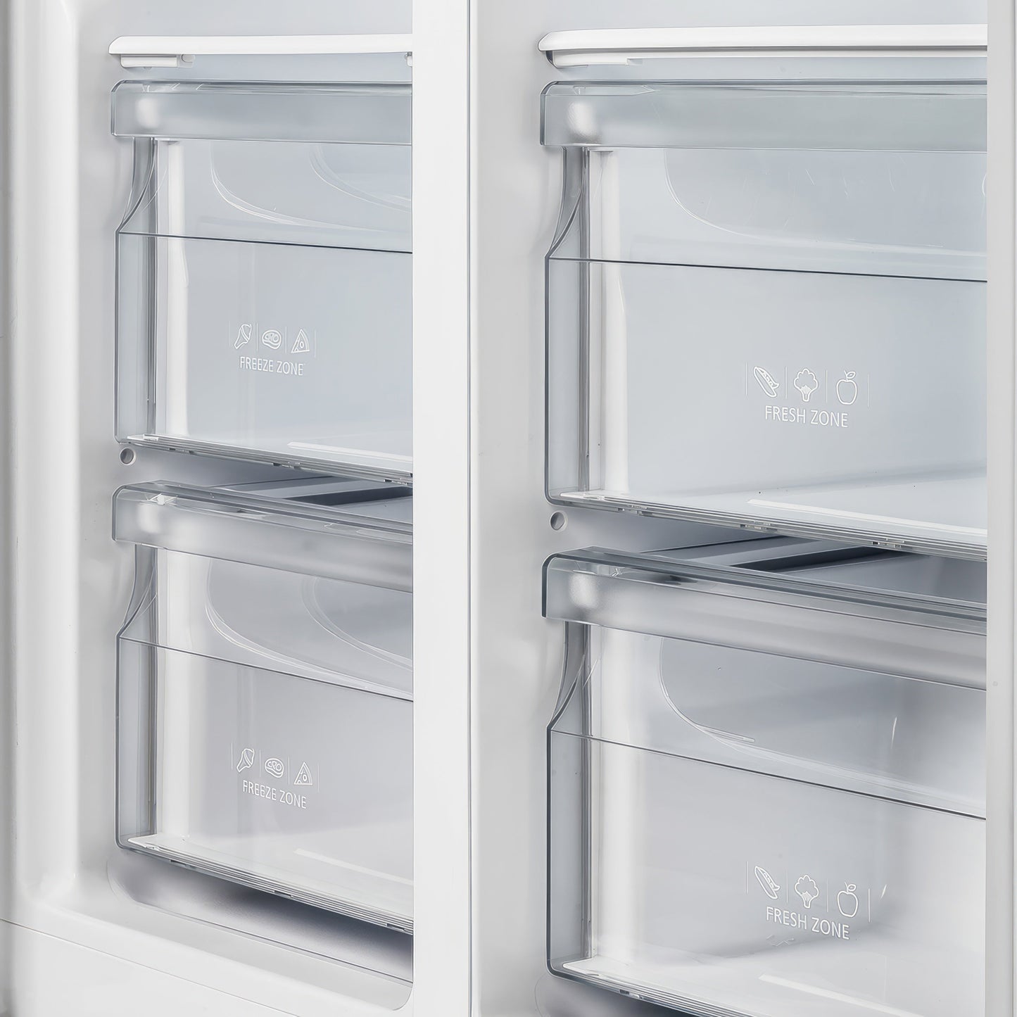Forno Salerno 33-Inch Refrigerator, 15.6 cu ft, White, with Antique Brass Handles (Model FFRBI1805-33WHT)