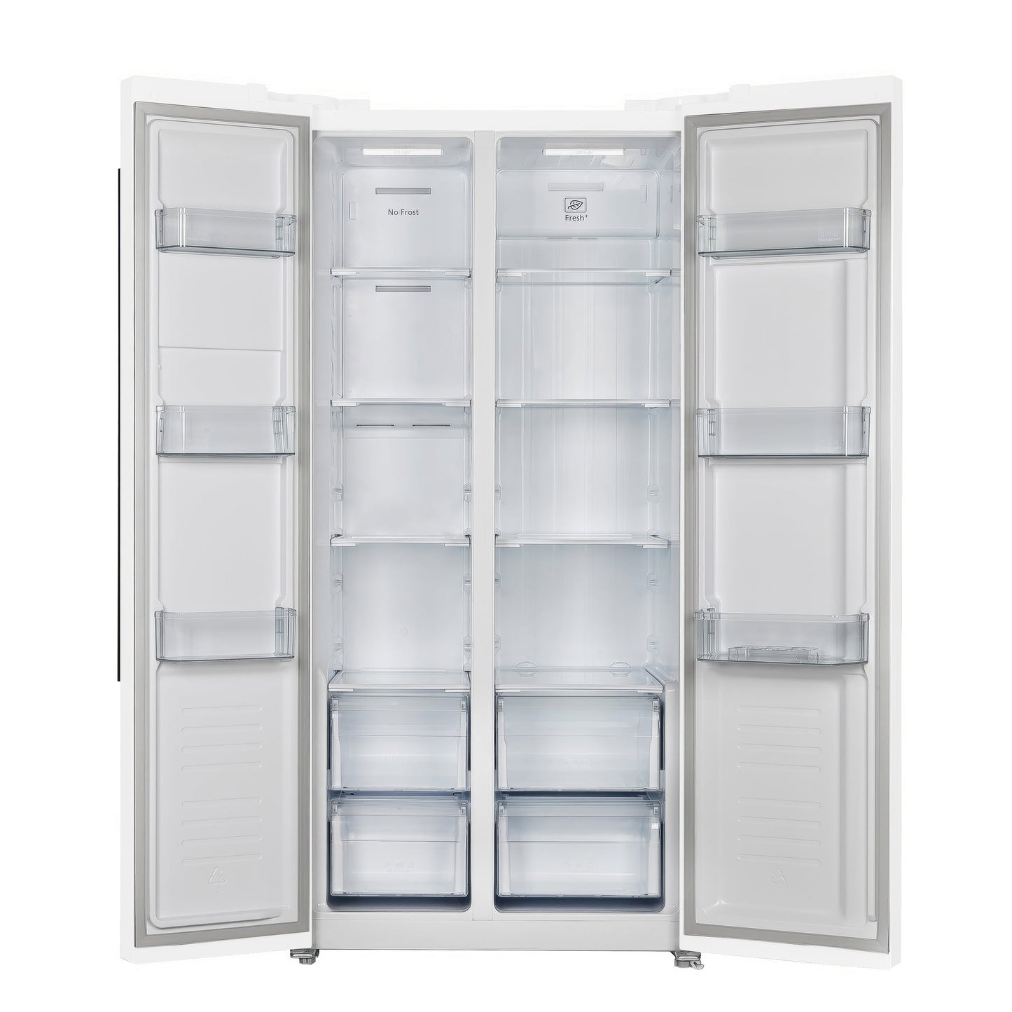 Forno Salerno 33" Bottom Freezer Refrigerator, 15.6 Cu. Ft., White with Stainless Steel Handles (FFRBI1805-33WHT)