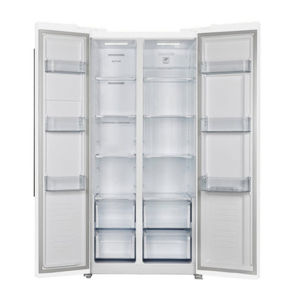 Forno Salerno 33-Inch Refrigerator, 15.6 cu ft, White, with Antique Brass Handles (Model FFRBI1805-33WHT)