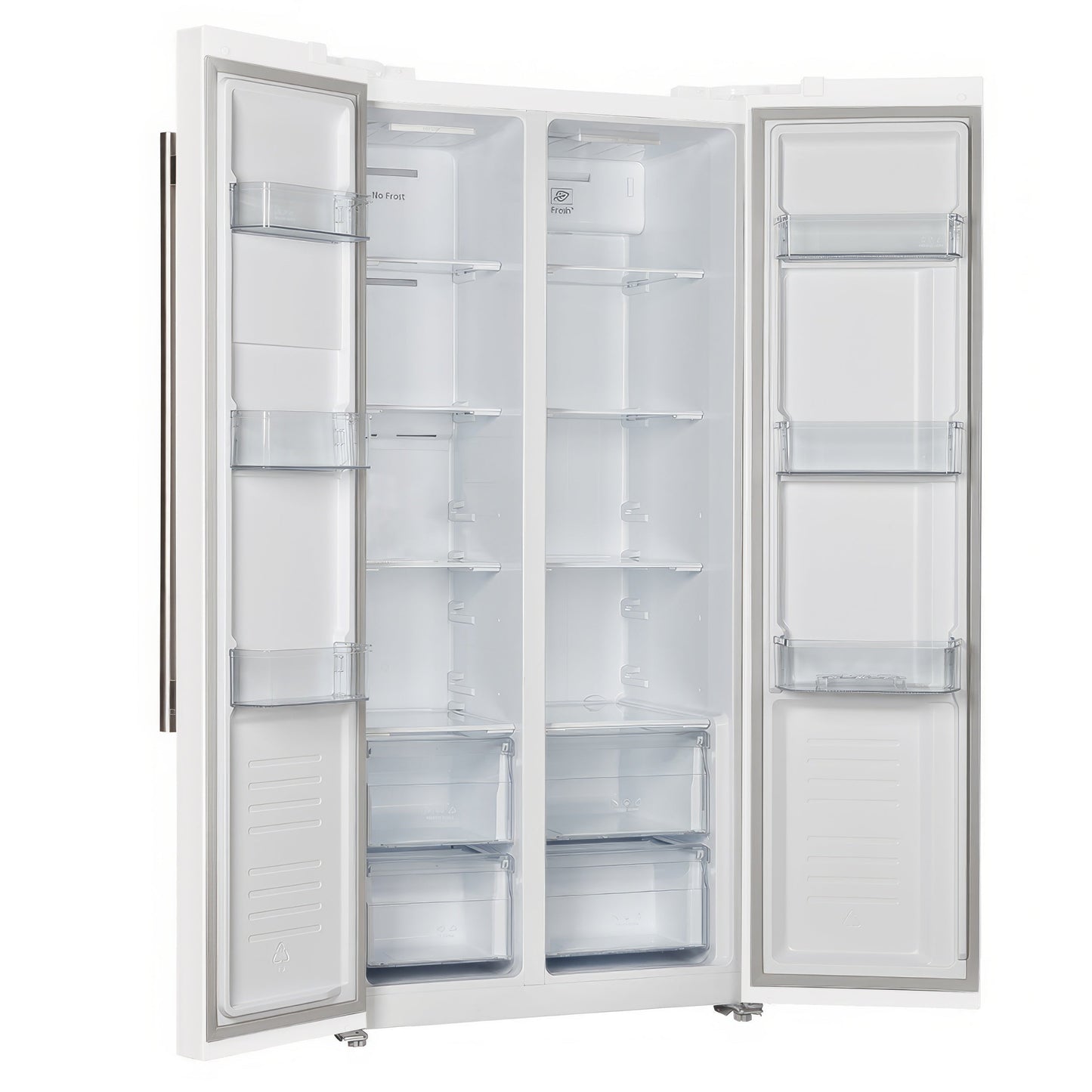 Forno Salerno 33-Inch Refrigerator, 15.6 cu ft, White, with Antique Brass Handles (Model FFRBI1805-33WHT)