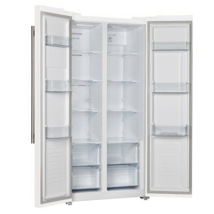 Forno Salerno 33-Inch Refrigerator, 15.6 cu ft, White, with Antique Brass Handles (Model FFRBI1805-33WHT)
