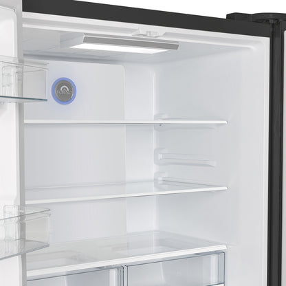 Forno Espresso Moena 36-Inch Counter-Depth French Door Refrigerator, 19.2 Cu. Ft., Black, with Ice Maker and Stainless Steel Handles (FFRBI1820-36BLK)