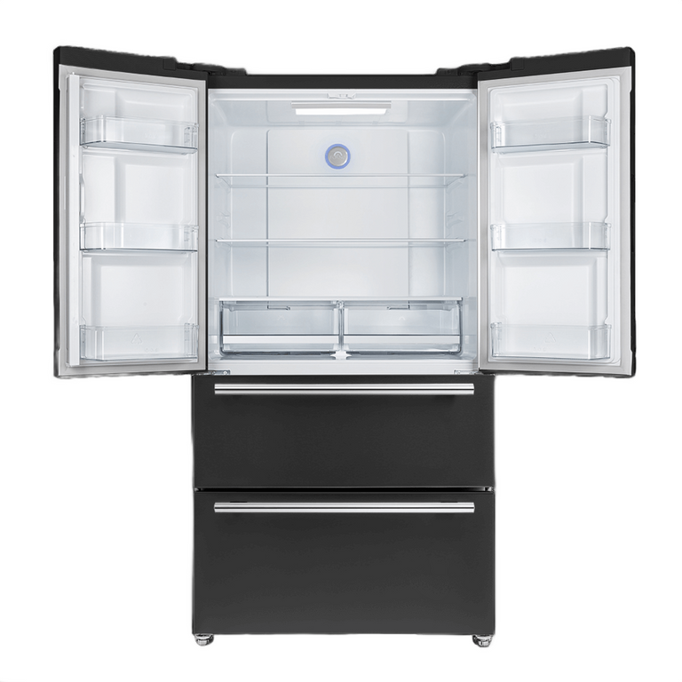 FORNO Espresso Package - 30" Electric Range and Refrigerator in Black with Stainless Steel Handles