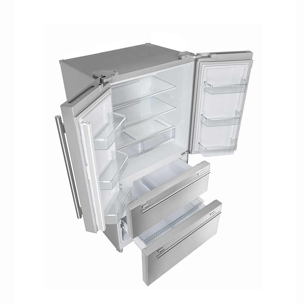 FORNO Appliance Package - 30" Gas Range with Airfryer, Range Hood, 36" Refrigerator, Dishwasher, Microwave Drawer, AP-FFSGS6276-30-12