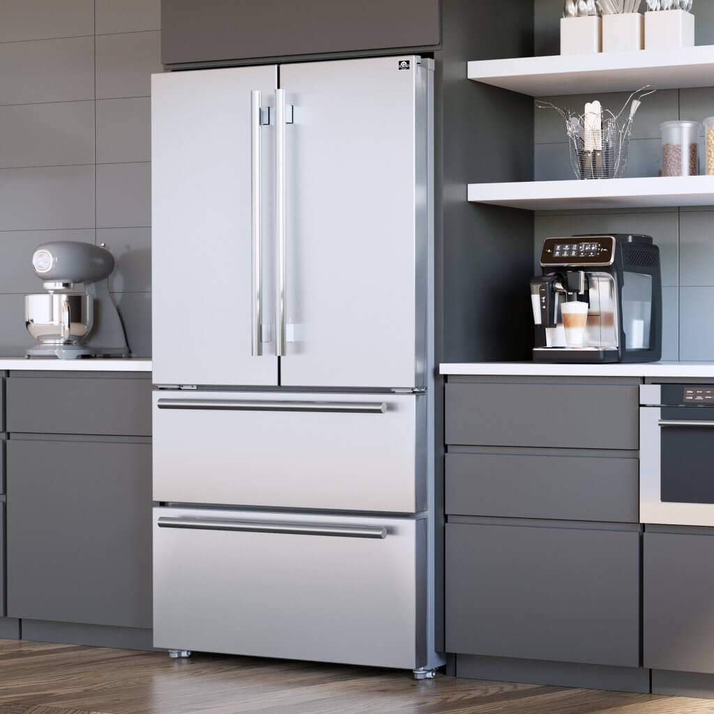FORNO Appliance Package - 48" Gas Range, 36" Refrigerator, Microwave Drawer, Dishwasher, AP-FFSGS6244-48-25