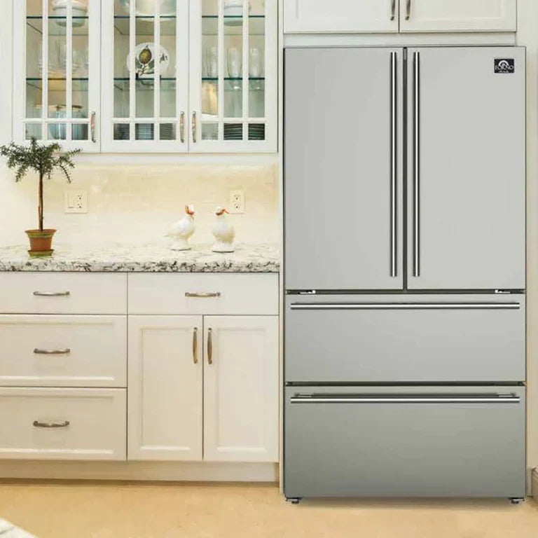 FORNO Appliance Package - 36" Dual Fuel Range, Dishwasher, 36" Refrigerator, FBDL-004-02CAUS
