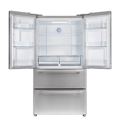 FORNO Package - 48" Dual Fuel Range, Range Hood, 36" Refrigerator, Dishwasher, Microwave, Wine Cooler