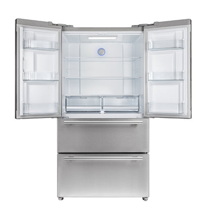 FORNO Appliance Package - 48" Gas Range, Range Hood, 36" Refrigerator, Dishwasher, Microwave Drawer, AP-FFSGS6244-48-18