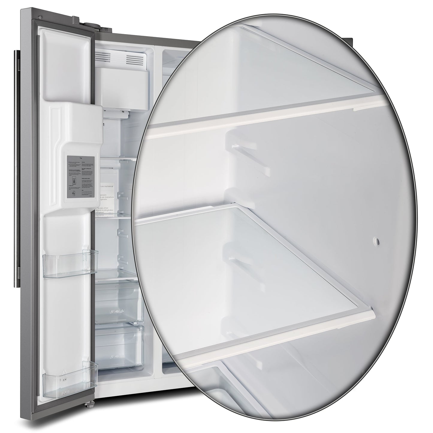 Forno Salerno 36-Inch Built-In Side-by-Side Refrigerator, 20 Cu. Ft., Water and Ice Dispenser, Model FFRBI1844-36SB