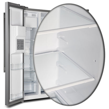 Forno Salerno 36-Inch Built-In Side-by-Side Refrigerator, 20 Cu. Ft., Water and Ice Dispenser, Model FFRBI1844-36SB