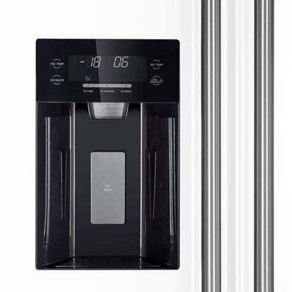 Forno Salerno 36" Side-by-Side Refrigerator, 20 cu. ft., White, External Water & Ice Dispenser, Stainless Steel Handles, FFRBI1844-36WHT