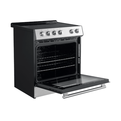 FORNO Espresso Package - 30" Electric Range, Range Hood and Dishwasher in Stainless Steel