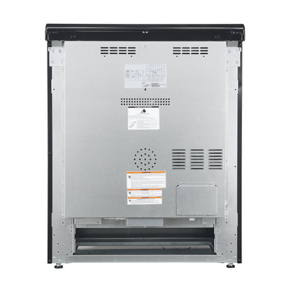 Forno Espresso Leonardo 30 in. 5.0 cu. ft. Freestanding Electric Range in Black with Antique Brass Handles (Model FFSEL6012-30BLK)