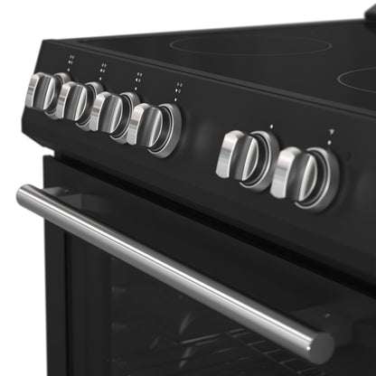Forno Leonardo Espresso 30-Inch Freestanding Electric Range, 5.0 cu. ft., Black with Stainless Steel Handles (Model FFSEL6012-30BLK)