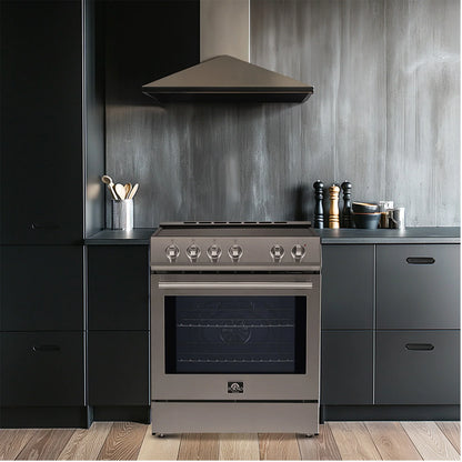 FORNO Espresso Package - 30" Electric Range, 31" Refrigerator and Tall Tub Dishwasher, FBDL-011-01US