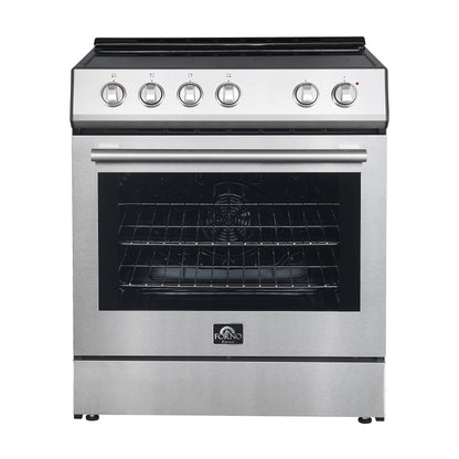 Forno Leonardo 30 in. Freestanding Electric Range, 5.0 cu. ft., Stainless Steel (FFSEL6012-30)