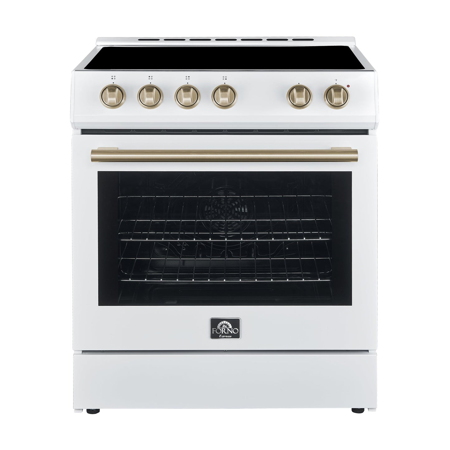 Forno Leonardo 30 Inch Freestanding Electric Range 5.0 cu ft White with Stainless Steel Handles FFSEL6012-30WHT