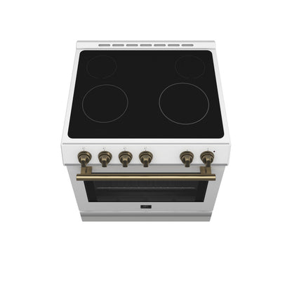Forno Leonardo 30 Inch Freestanding Electric Range 5.0 cu ft White with Stainless Steel Handles FFSEL6012-30WHT