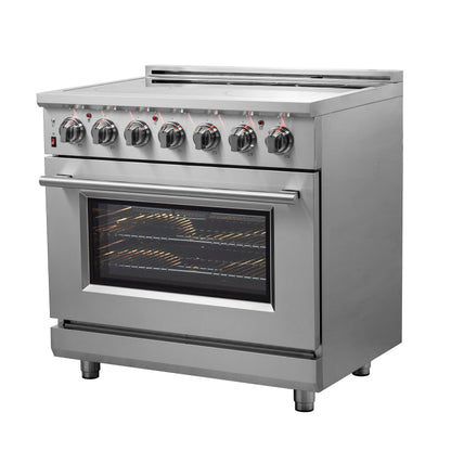 FORNO Massimo 36 in. 5.36 cu. ft. Freestanding Electric Range with 5 Radiant Elements (FFSEL6020-36)