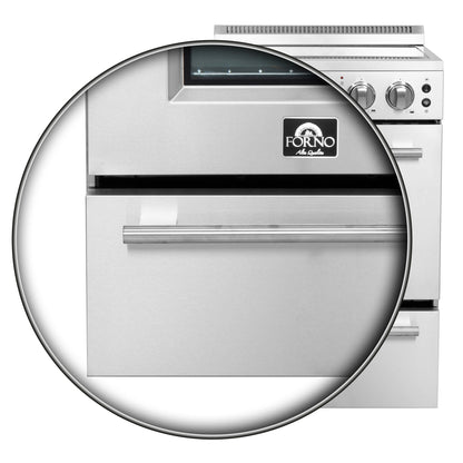 FORNO Loiano 24 in. 2.3 cu. ft. Freestanding Electric Range with 4 Radiant Elements, Storage Drawer, Air Fryer Kit, Stainless Steel (FFSEL6069-24)