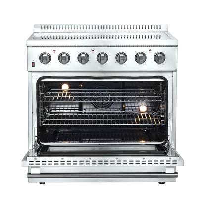 FORNO Galiano 36 in. Freestanding Electric Range, 5.36 cu. ft., 5 Elements, Stainless Steel (Model FFSEL6083-36)
