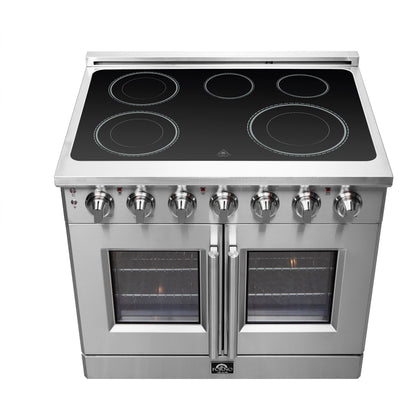 Forno Massimo 36 in. Freestanding Electric Range with French Door Oven, 5 Elements, 5.36 cu. ft. Capacity (Model FFSEL6955-36)