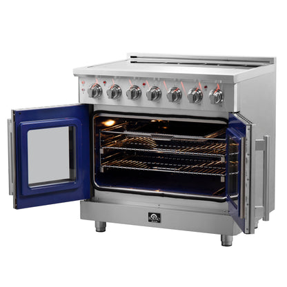 Forno Massimo 36 in. Freestanding Electric Range with French Door Oven, 5 Elements, 5.36 cu. ft. Capacity (Model FFSEL6955-36)