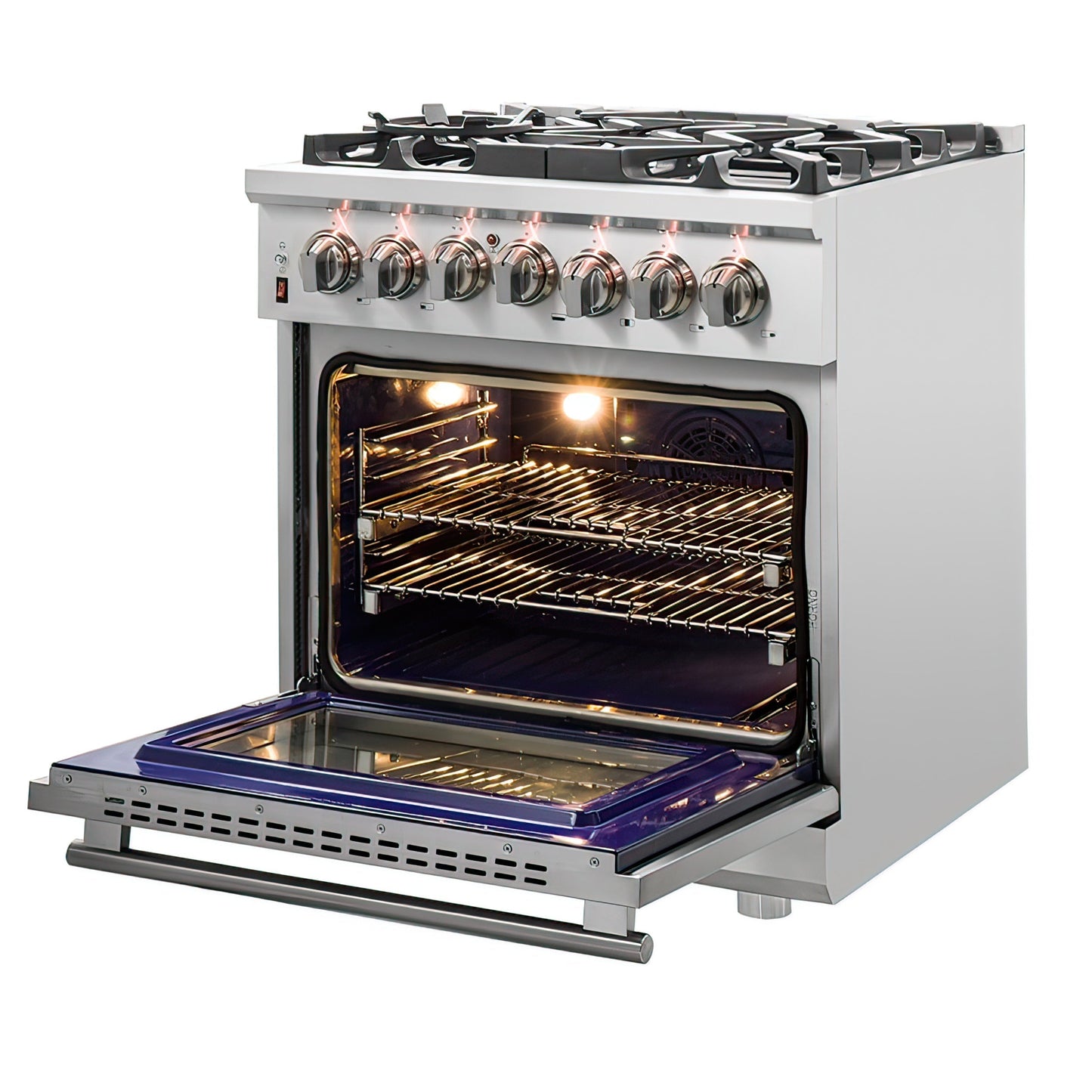 FORNO Appliance Package - 30" Dual Fuel Range, 30" Range Hood, 60" Refrigerator, AP-FFSGS6125-30-W-4