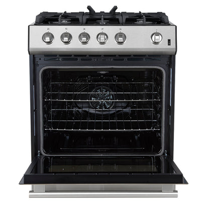 Forno Espresso Leonardo 30-Inch Freestanding Gas Range, 5.0 cu. ft. Oven, Stainless Steel (Model FFSGS1116-30)