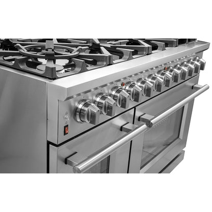 Forno Massimo 48 in. Freestanding Dual Fuel Range with 8 Sealed Burners, 6.58 cu. ft. Oven, Stainless Steel (FFSGS6125-48)