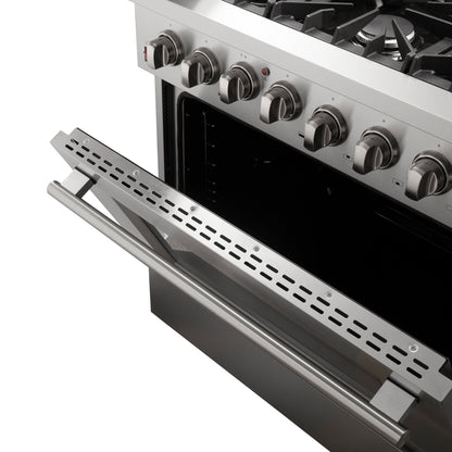 FORNO Galiano 36 in. Dual Fuel Freestanding Range, 5.36 cu. ft. Oven, 6 Sealed Gas Burners, Stainless Steel (Model FFSGS6156-36)