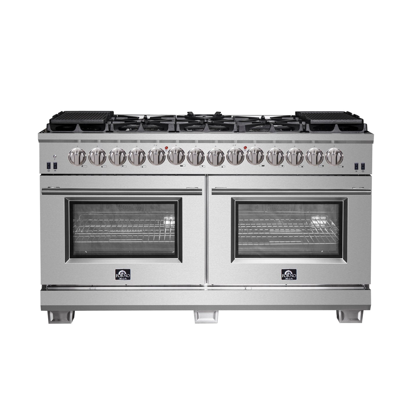 Forno Capriasca 60 in. Freestanding Dual Fuel Range, 8.64 cu. ft., 10 Sealed Burners, Stainless Steel (Model FFSGS6187-60)