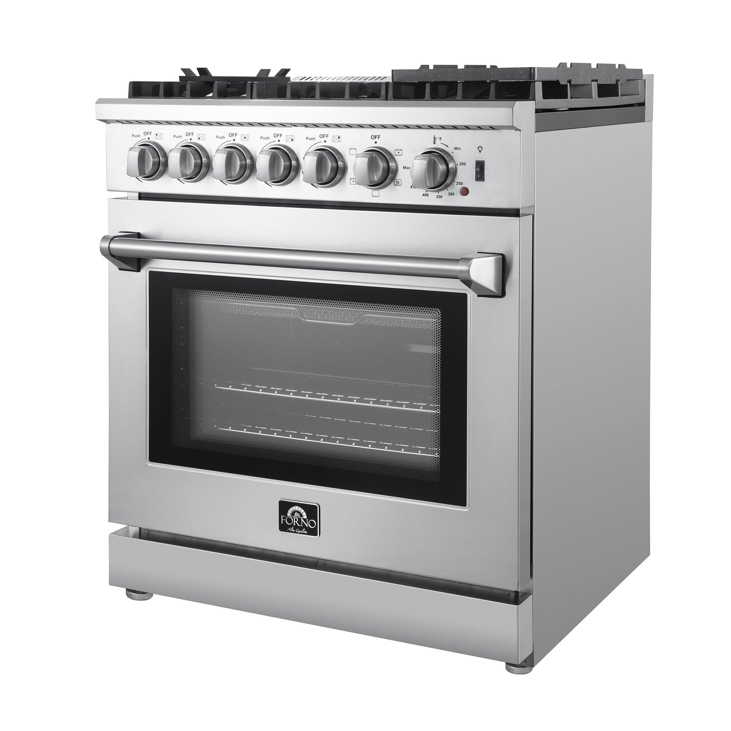 Forno Lazio 30 in. 4.32 cu. ft. Freestanding Dual Fuel Range with 5 Sealed Burners, Stainless Steel (Model FFSGS6196-30)