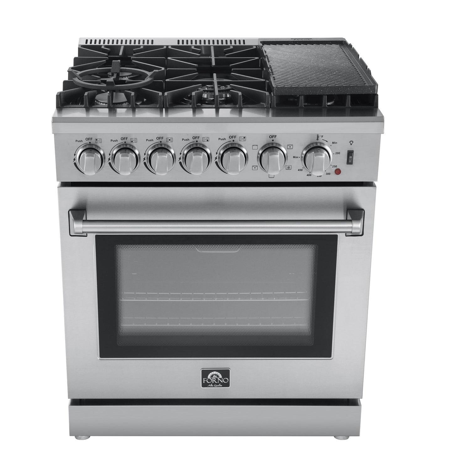 Forno Lazio 30 in. 4.32 cu. ft. Freestanding Dual Fuel Range with 5 Sealed Burners, Stainless Steel (Model FFSGS6196-30)