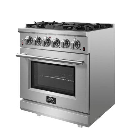 Forno Massimo 30 in. 4.32 cu. ft. Freestanding Gas Range with 5 Sealed Burners in Stainless Steel (FFSGS6239-30)