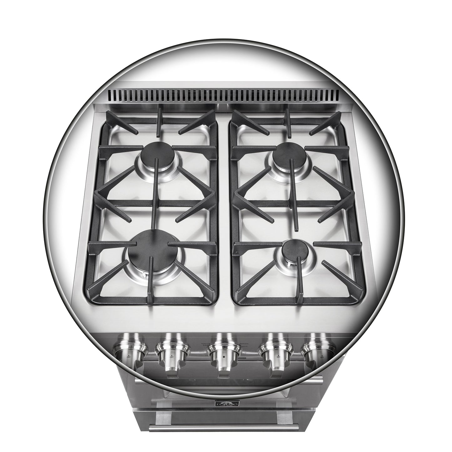 Forno Breno 24 in. Freestanding Gas Range, 2.3 cu. ft., 4 Sealed Burners, Storage Drawer, Stainless Steel (Model FFSGS6272-24)