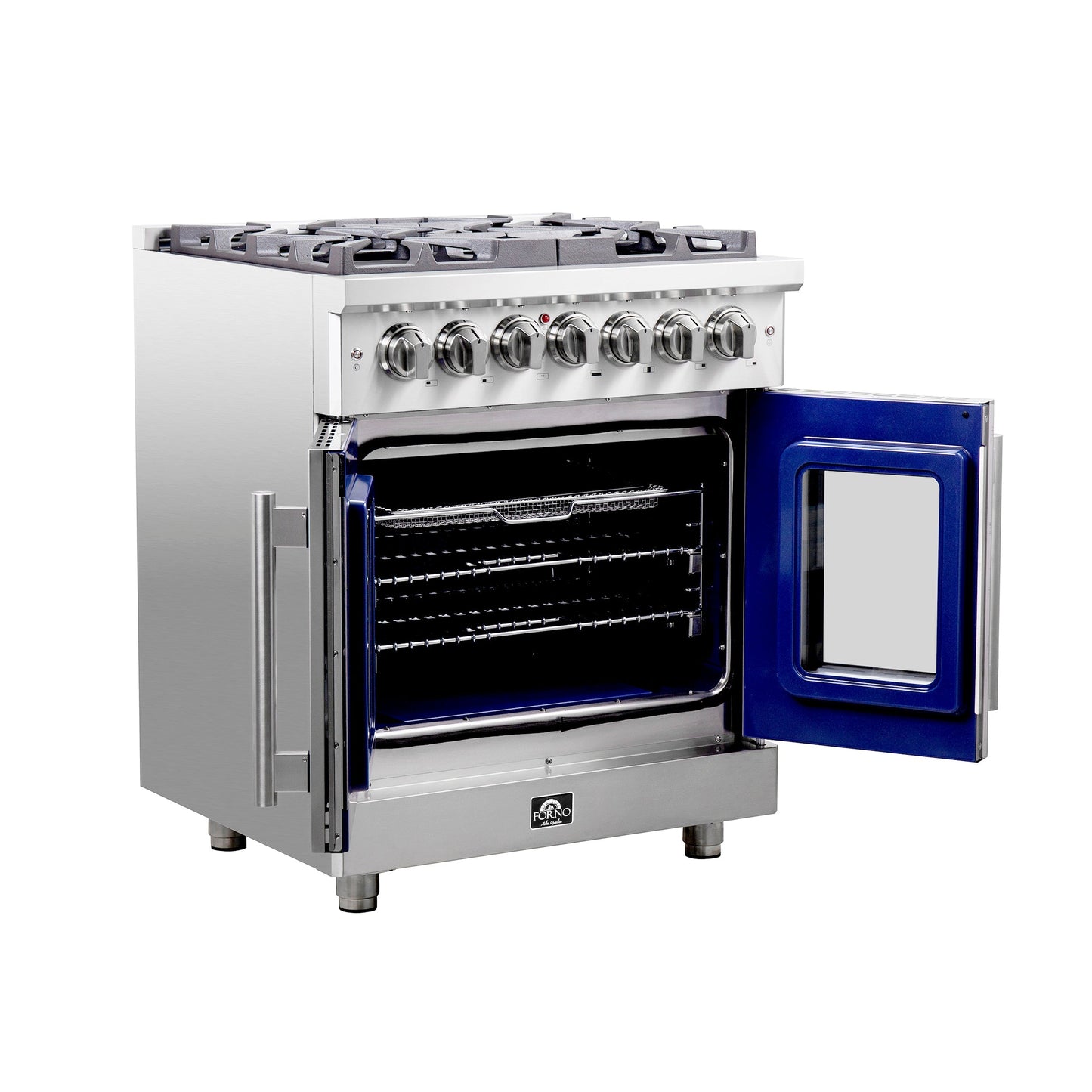 Forno Massimo 30 in. 4.32 cu. ft. Freestanding French Door Dual Fuel Range with 5 Sealed Burners (FFSGS6325-30)