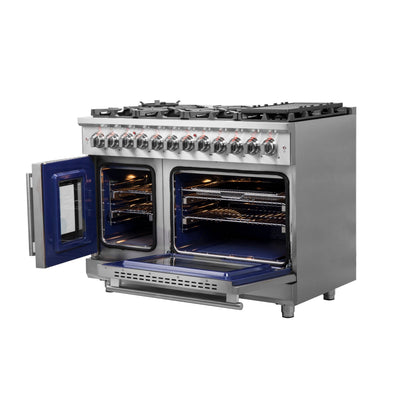 FORNO Massimo 48 in. Freestanding French Door Dual Fuel Range with 8 Sealed Burners (FFSGS6325-48)